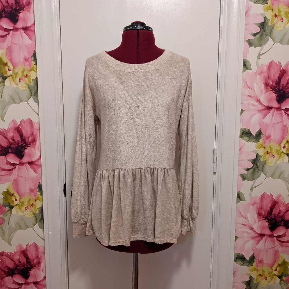 Oatmeal peplum top